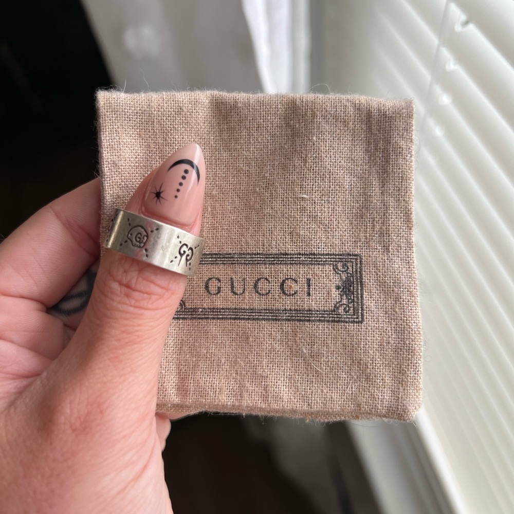 Authentic Gucci Ghost Ring, 15, with Gucci bag